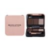 Makeup Revolution London Brow Sculpt Kit Szemöldökformázó szett és paletta nőknek 2,2 g Változat Medium Brown sérült doboz