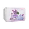 Dermacol Lilac Flower Shower Body Scrub Ajándékcsomagok Lilac Flower Shower testradír 200 g + Lilac Flower Care kézkrém 30 ml + illatgyertya + fémdoboz