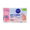 Nivea Baby Soft &amp; Cream Cleanse &amp; Care Wipes Sminkeltávolító nedves törlőkendők gyermekeknek 2x57 db