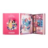 Lip Smacker Disney Princess Magic Book Tin Dárková kazeta ajakbalzsam 3,4 g + bőrélénkítő krém 6 x 0,25 g + körömlakk 2 x 4,25 ml + rúzs 1,25 g + applikátor + hajcsat + ujjelválasztó + fémdoboz