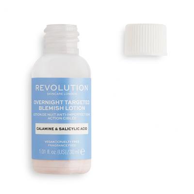 Revolution Skincare Overnight Targeted Blemish Lotion Calamine &amp; Salicid Acid Célzott bőrápolás nőknek 30 ml