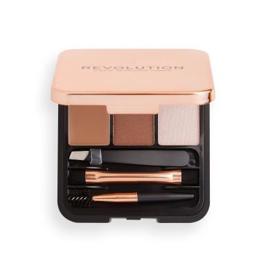 Makeup Revolution London Brow Sculpt Kit Szemöldökformázó szett és paletta nőknek 2,2 g Változat Brown