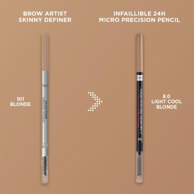 L&#039;Oréal Paris Infaillible Brows 24H Micro Precision Pencil Szemöldökceruza nőknek 1,2 g Változat 8.0 Light Cool Blonde