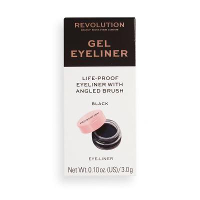 Makeup Revolution London Gel Eyeliner Pot With Brush Szemhéjtus nőknek 3 g Változat Black