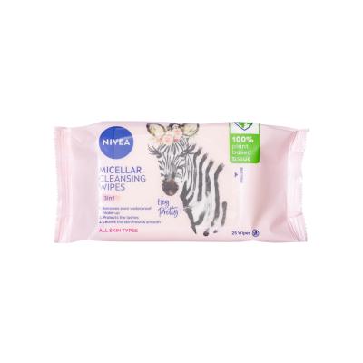 Nivea Cleansing Wipes Micellar 3in1 Sminkeltávolító nedves törlőkendők nőknek 25 db