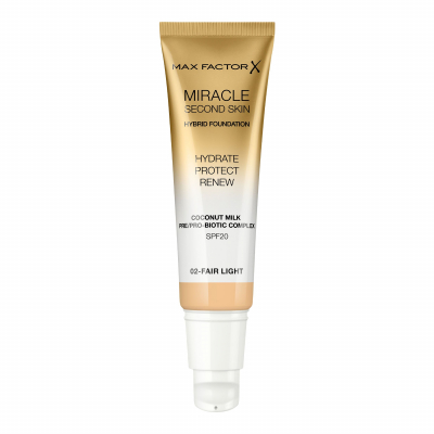 Max Factor Miracle Second Skin SPF20 Alapozó nőknek 30 ml Változat 02 Fair Light