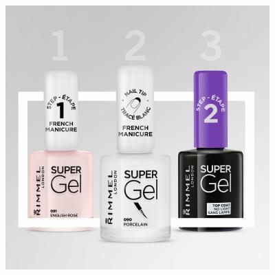 Rimmel London Super Gel STEP1 Körömlakk nőknek 12 ml Változat 090 Porcelain