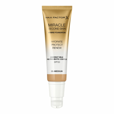 Max Factor Miracle Second Skin SPF20 Alapozó nőknek 30 ml Változat 05 Medium