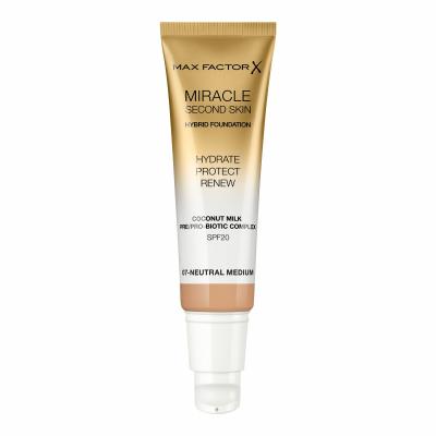 Max Factor Miracle Second Skin SPF20 Alapozó nőknek 30 ml Változat 07 Neutral Medium