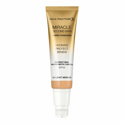 Max Factor Miracle Second Skin SPF20 Alapozó nőknek 30 ml Változat 04 Light Medium