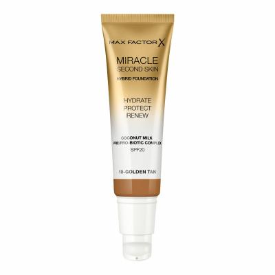 Max Factor Miracle Second Skin SPF20 Alapozó nőknek 30 ml Változat 10 Golden Tan