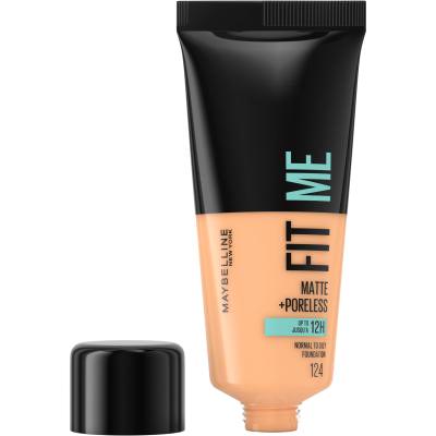 Maybelline Fit Me! Matte + Poreless Alapozó nőknek 30 ml Változat 124 Soft Sand