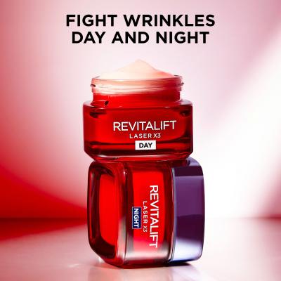 L&#039;Oréal Paris Revitalift Laser X3 Day Cream Ajándékcsomagok Revitalift Laser X3 nappali arckrém 50 ml + Revitalift Laser X3 éjszakai arckrém 50 ml