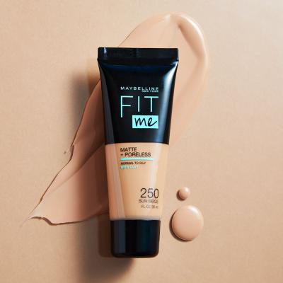 Maybelline Fit Me! Matte + Poreless Alapozó nőknek 30 ml Változat 245 Classic Beige