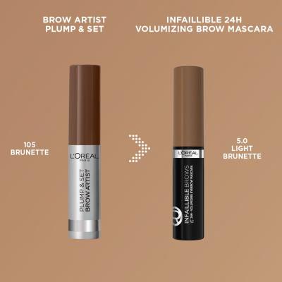 L&#039;Oréal Paris Infaillible Brows Volumizing Eyebrow Mascara Szemöldökspirál nőknek 4,4 ml Változat 5.0 Light Brunette