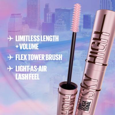 Maybelline Lash Sensational Sky High Szempillaspirál nőknek 7,2 ml Változat 01 Very Black