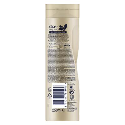 Dove Nourishing Body Care Visible Glow Önbarnító készítmény nőknek 250 ml Változat Fair-Medium