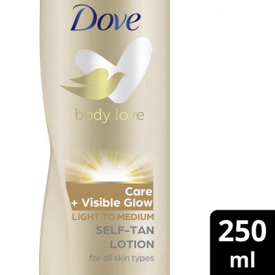 Dove Nourishing Body Care Visible Glow Önbarnító készítmény nőknek 250 ml Változat Fair-Medium