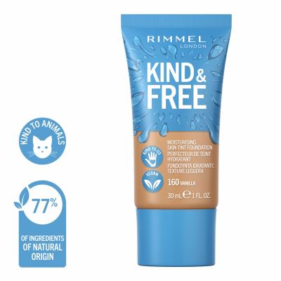 Rimmel London Kind &amp; Free Skin Tint Foundation Alapozó nőknek 30 ml Változat 160 Vanilla