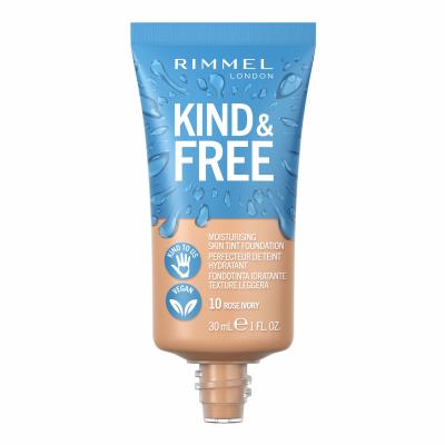 Rimmel London Kind &amp; Free Skin Tint Foundation Alapozó nőknek 30 ml Változat 10 Rose Ivory