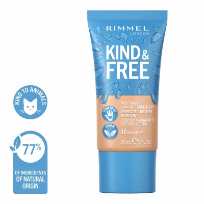 Rimmel London Kind &amp; Free Skin Tint Foundation Alapozó nőknek 30 ml Változat 10 Rose Ivory