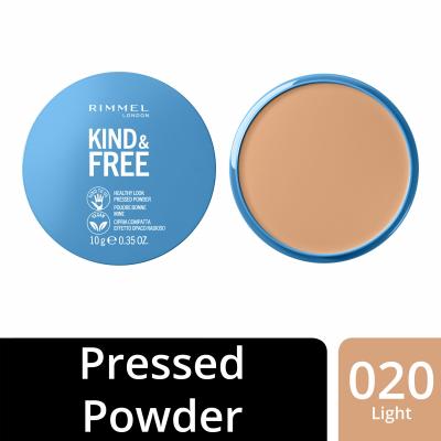 Rimmel London Kind &amp; Free Healthy Look Pressed Powder Púder nőknek 10 g Változat 020 Light