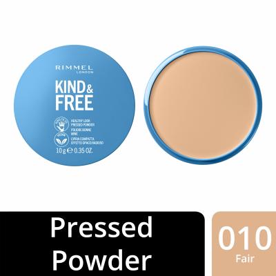 Rimmel London Kind &amp; Free Healthy Look Pressed Powder Púder nőknek 10 g Változat 010 Fair