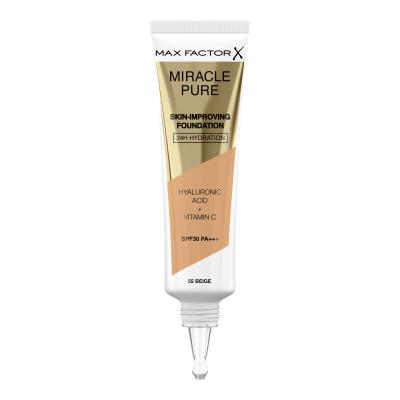 Max Factor Miracle Pure Skin-Improving Foundation SPF30 Alapozó nőknek 30 ml Változat 55 Beige