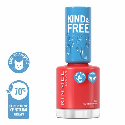 Rimmel London Kind &amp; Free Körömlakk nőknek 8 ml Változat 155 Sunset Soar