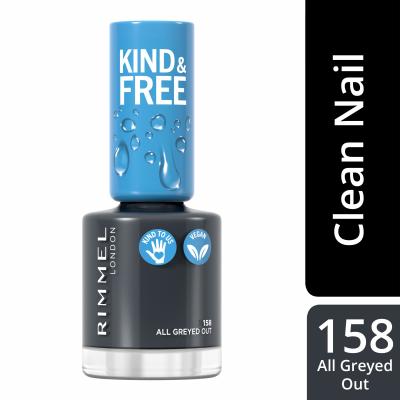 Rimmel London Kind &amp; Free Körömlakk nőknek 8 ml Változat 158 All Greyed Out