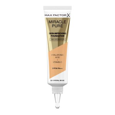 Max Factor Miracle Pure Skin-Improving Foundation SPF30 Alapozó nőknek 30 ml Változat 33 Crystal Beige