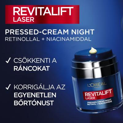 L&#039;Oréal Paris Revitalift Laser Pressed-Cream Night Éjszakai szemkörnyékápoló krém nőknek 50 ml