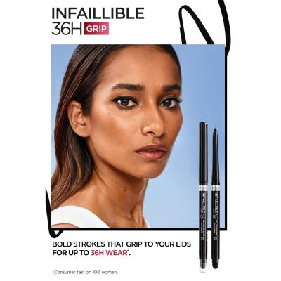 L&#039;Oréal Paris Infaillible Grip 36H Gel Automatic Eye Liner Szemceruza nőknek 1,2 g Változat 004 Brown Denim