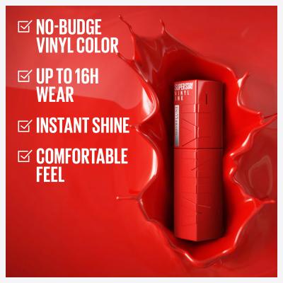 Maybelline Superstay Vinyl Ink Liquid Rúzs nőknek 4,2 ml Változat 25 Red-Hot