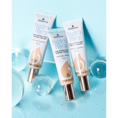 Essence Hydro Hero 24H Hydrating Tinted Cream SPF15 Alapozó nőknek 30 ml Változat 20 Sun Beige