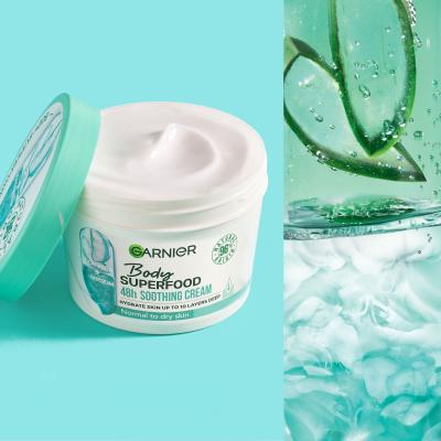 Garnier Body Superfood 48h Soothing Cream Aloe Vera + Magnesium Testápoló krém nőknek 380 ml