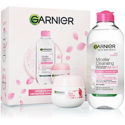 Garnier Skin Naturals Rose Cream Gift Set Ajándékcsomagok Skin Naturals Rose Cream nappali arckrém 50 ml + Skin Naturals Micellar Cleansing Water All-In-1 micellás víz 400 ml