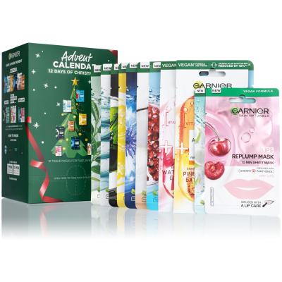 Garnier Advent Calendar 12 Days Of Christmask Ajándékcsomagok arcmaszk 12 db