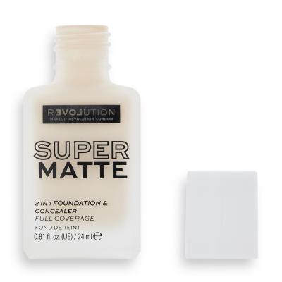 Revolution Relove Super Matte 2 in 1 Foundation &amp; Concealer Alapozó nőknek 24 ml Változat F1