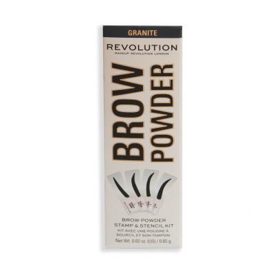 Makeup Revolution London Brow Powder Stamp &amp; Stencil Szemöldökpúder nőknek 0,65 g Változat Granite