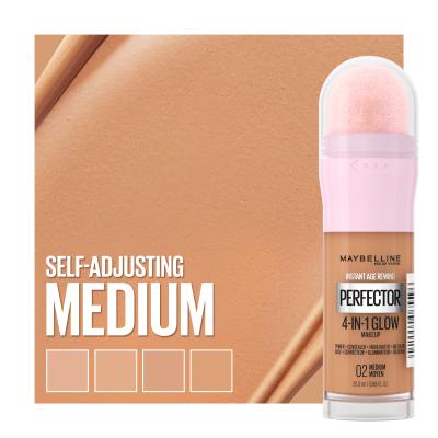 Maybelline Instant Anti-Age Perfector 4-In-1 Glow Alapozó nőknek 20 ml Változat 02 Medium