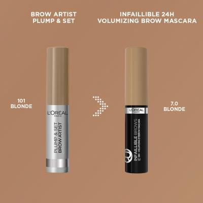 L&#039;Oréal Paris Infaillible Brows Volumizing Eyebrow Mascara Szemöldökspirál nőknek 4,4 ml Változat 7.0 Blonde