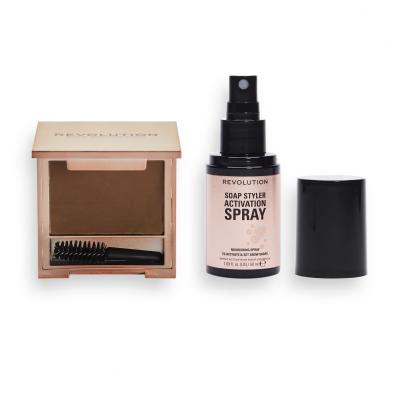 Makeup Revolution London Soap Styler+ Duo Ajándékcsomagok Soap Styler szemöldökformázó szappan 5 g + Soap Styler Brow Activation Spray szemöldökformázó spray 50 ml