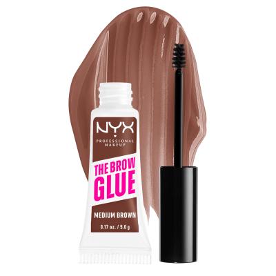 NYX Professional Makeup The Brow Glue Instant Brow Styler Szemöldökformázó zselé és pomádé nőknek 5 g Változat 03 Medium Brown