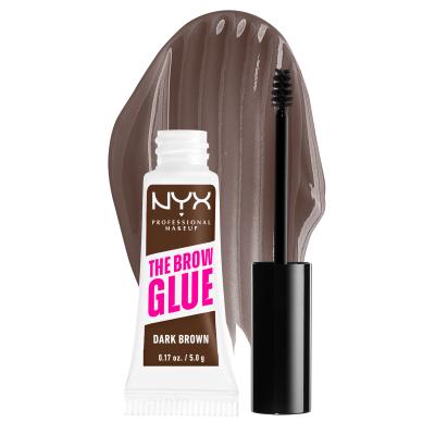 NYX Professional Makeup The Brow Glue Instant Brow Styler Szemöldökformázó zselé és pomádé nőknek 5 g Változat 04 Dark Brown