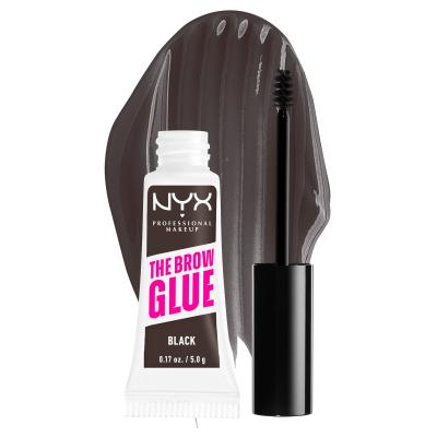 NYX Professional Makeup The Brow Glue Instant Brow Styler Szemöldökformázó zselé és pomádé nőknek 5 g Változat 05 Black