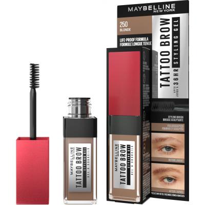 Maybelline Tattoo Brow 36H Styling Gel Szemöldökformázó zselé és pomádé nőknek 6 ml Változat 250 Blonde