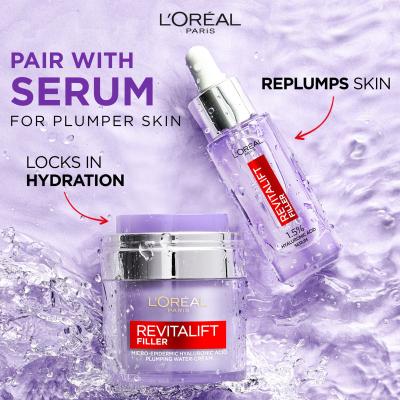 L&#039;Oréal Paris Revitalift Filler HA Plumping Water-Cream Nappali arckrém nőknek 50 ml