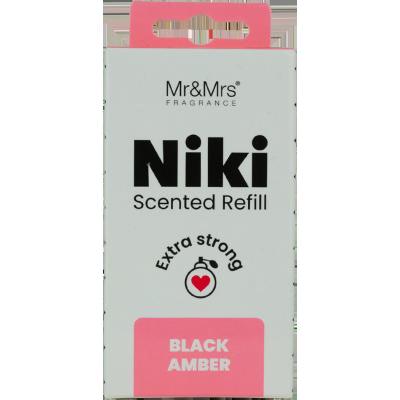 Mr&amp;Mrs Fragrance Niki Refill Black Amber Autóillatosító Refill 1 db