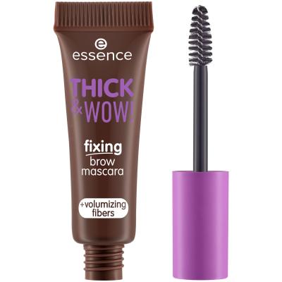 Essence Thick &amp; Wow! Fixing Brow Mascara Szemöldökspirál nőknek 6 ml Változat 03 Brunette Brown